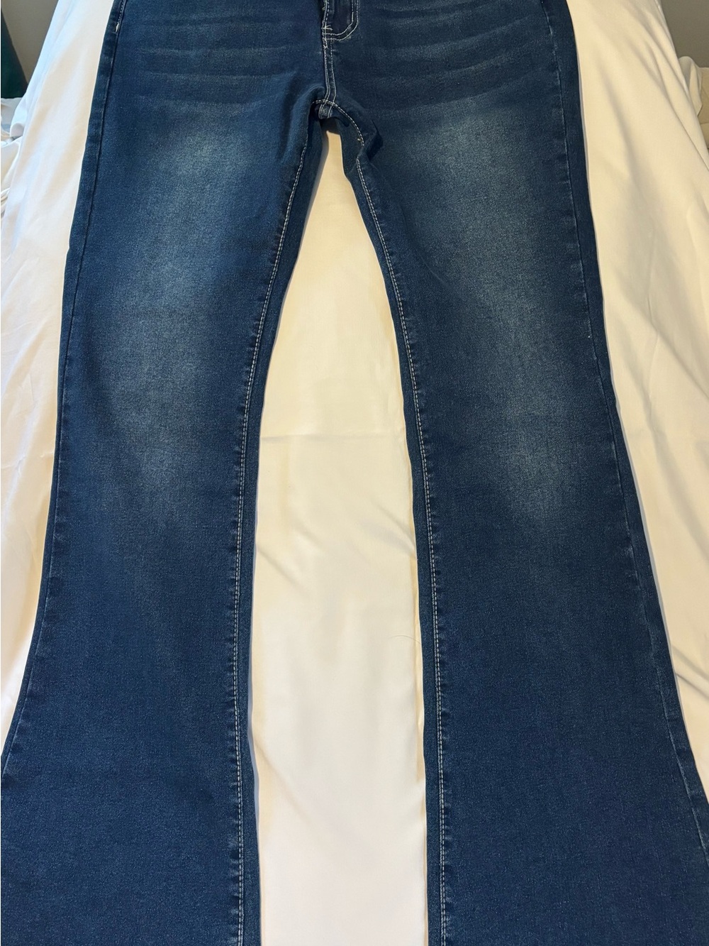 SHEIN Dark Blue Stretch Flare Jeans